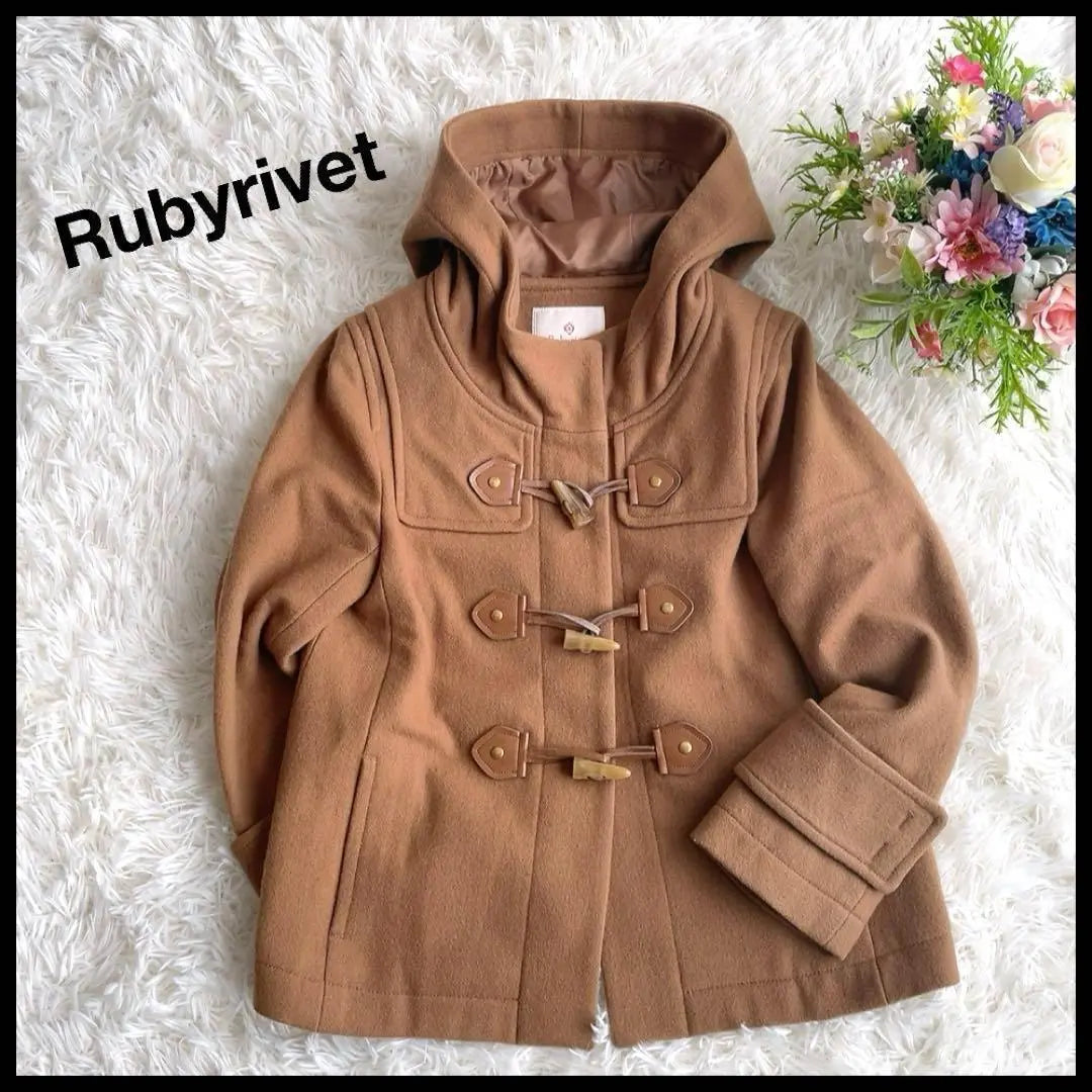 [Beauty] Ruby Rivet Duffel Coat Wool Cute Camel 38