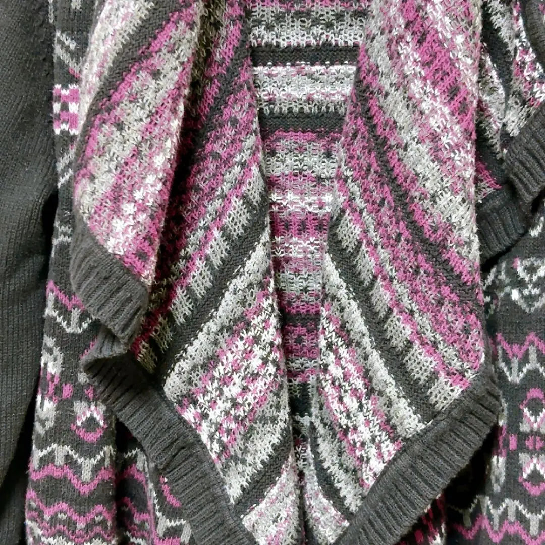 Style & Co. Fashionable Knit Cardigan Black, Purple, Gray | Style&co. 古着 おしゃれ ニットカーディガン 黒・紫・グレー XL