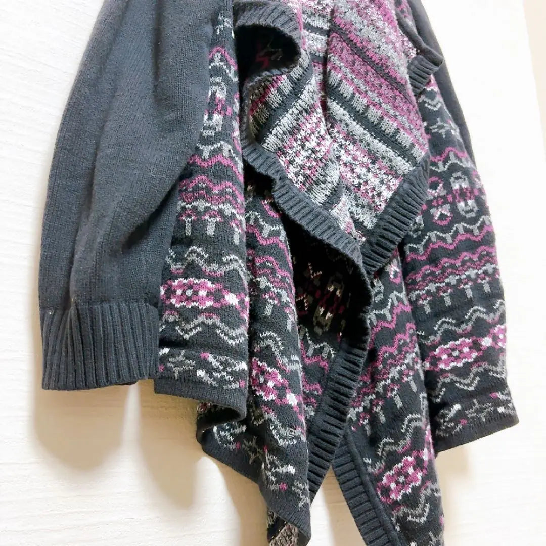 Style & Co. Fashionable Knit Cardigan Black, Purple, Gray | Style&co. 古着 おしゃれ ニットカーディガン 黒・紫・グレー XL