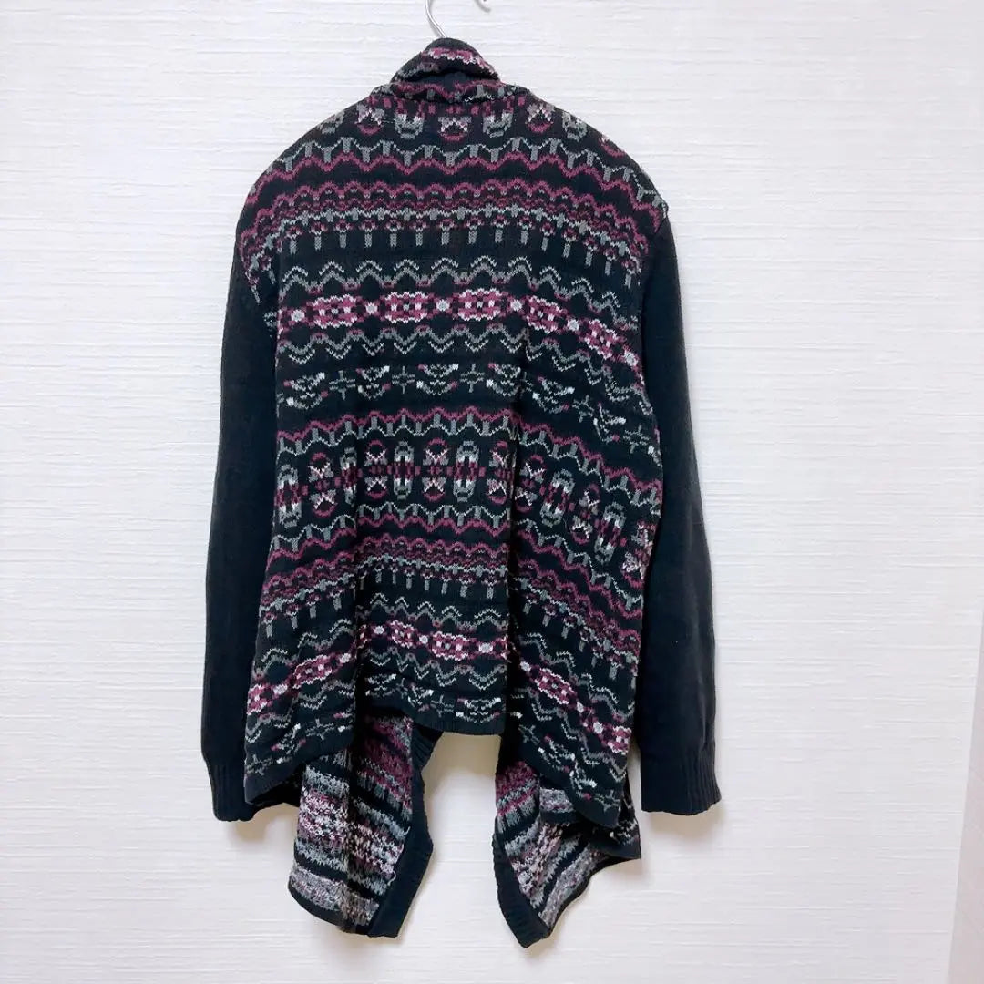 Style & Co. Fashionable Knit Cardigan Black, Purple, Gray | Style&co. 古着 おしゃれ ニットカーディガン 黒・紫・グレー XL