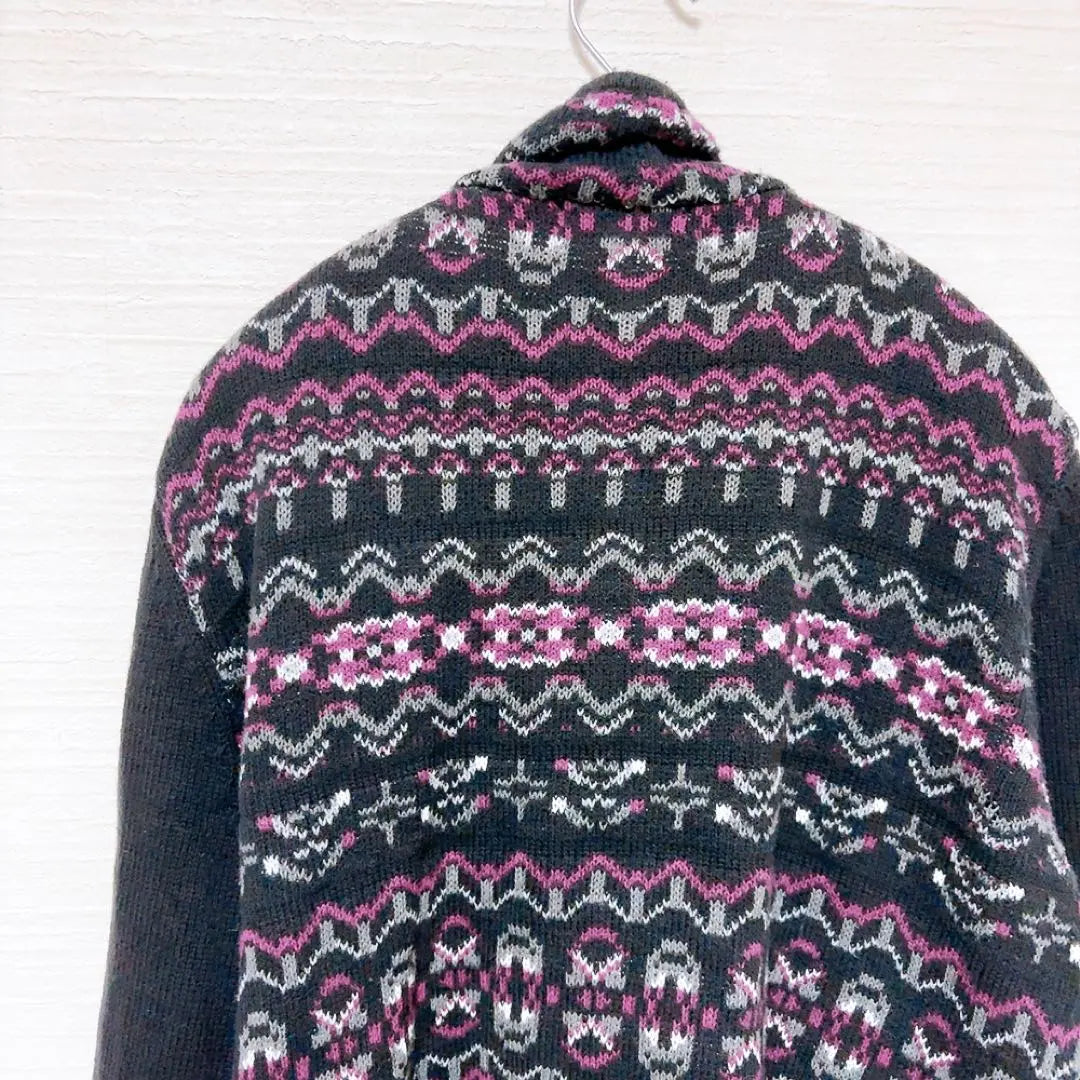 Style & Co. Fashionable Knit Cardigan Black, Purple, Gray | Style&co. 古着 おしゃれ ニットカーディガン 黒・紫・グレー XL