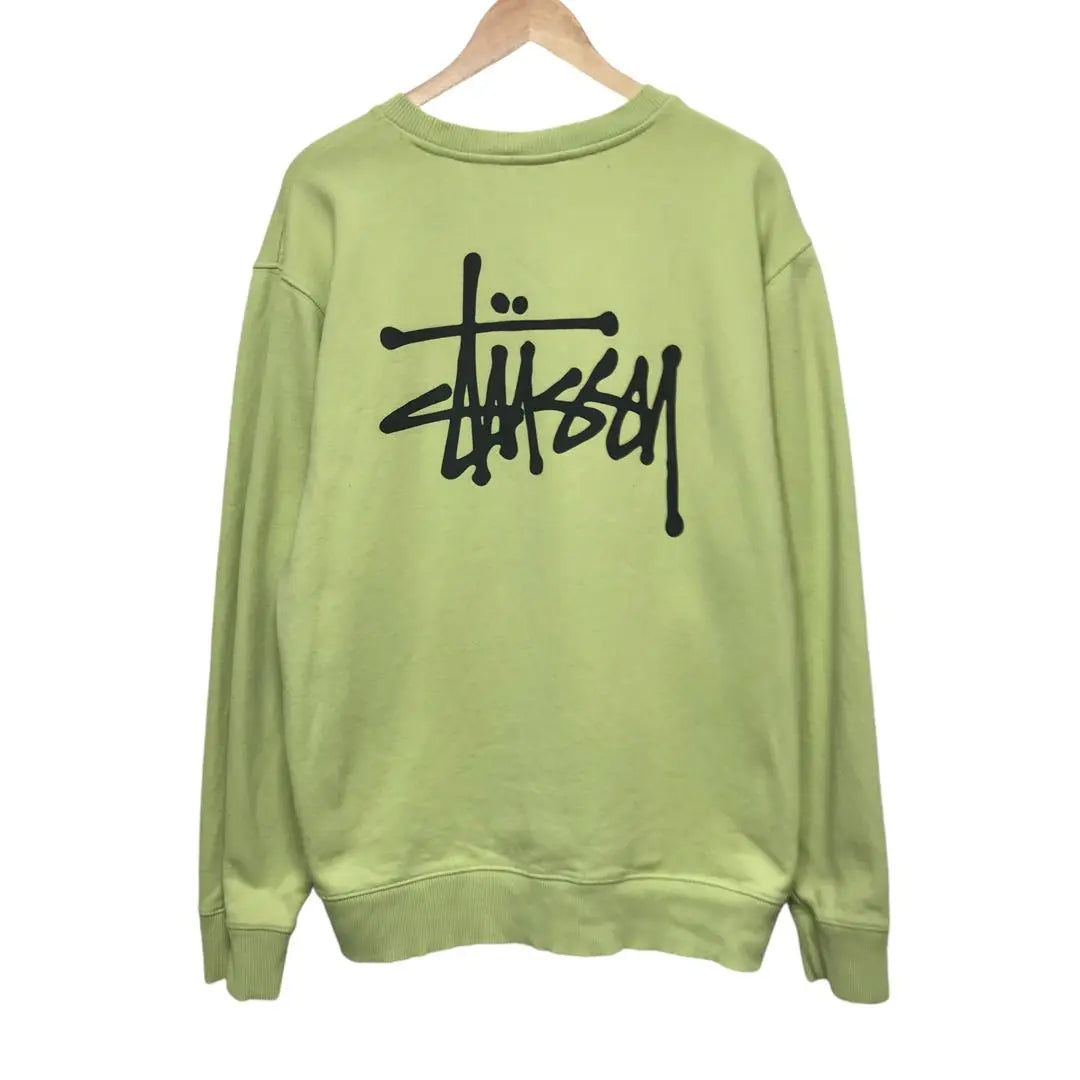 STUSSY Sweatshirt Stock Logo Lime Yellow