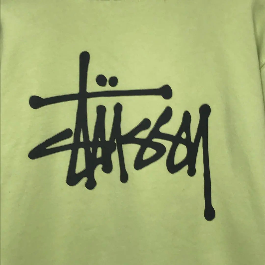 STUSSY Sweatshirt Stock Logo Lime Yellow