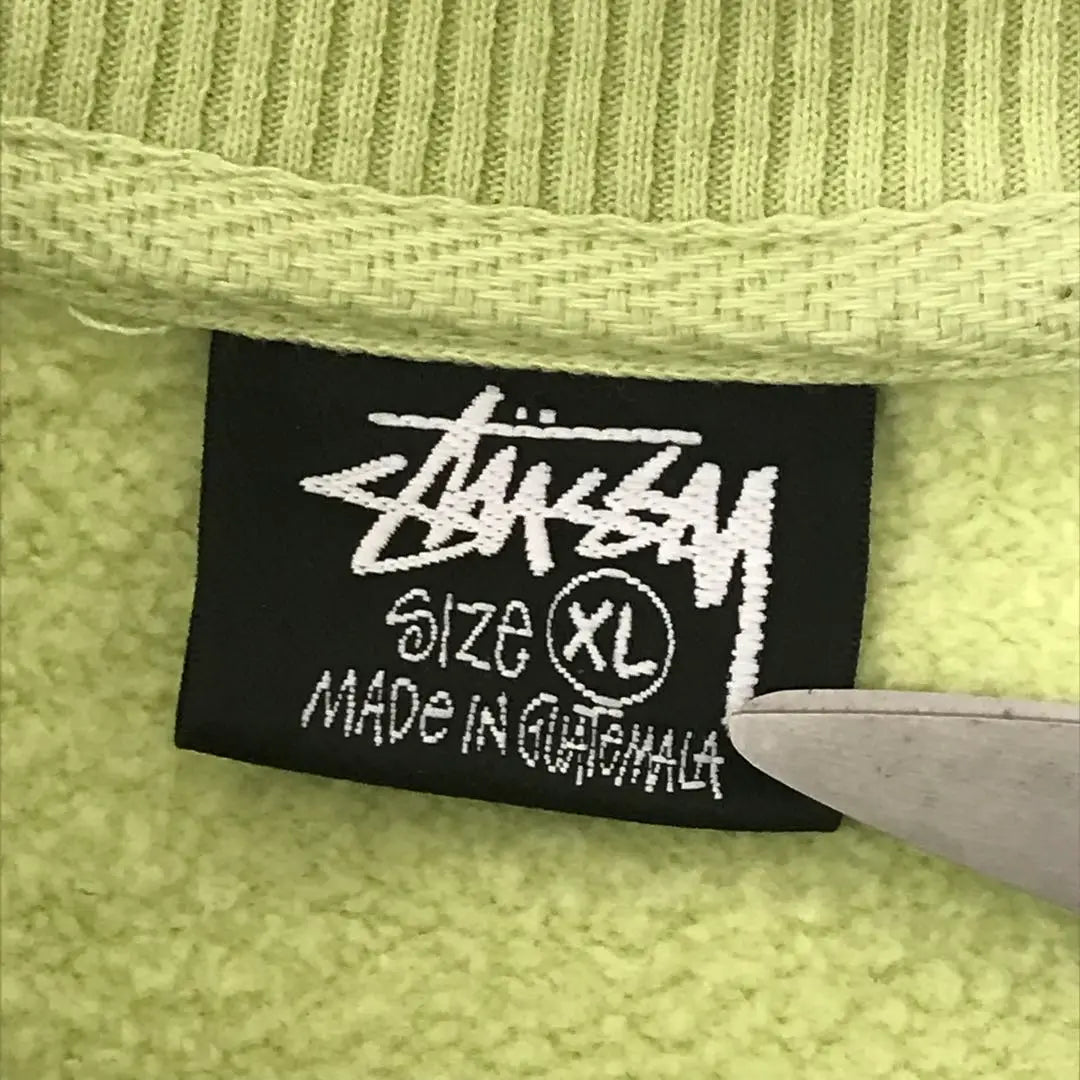 STUSSY Sweatshirt Stock Logo Lime Yellow