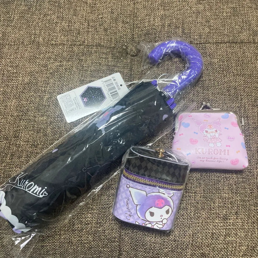 Kuromi Sanrio Folding Umbrella Capsule Wallet Case