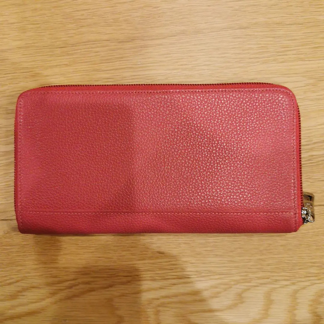 ☆Longchamp☆Round zipper long wallet pink card case