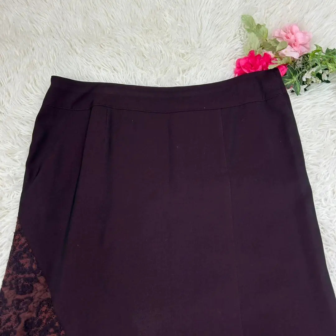 E385 2XL 46 Rossa Floral Embroidered Lace Knee Length Skirt Women