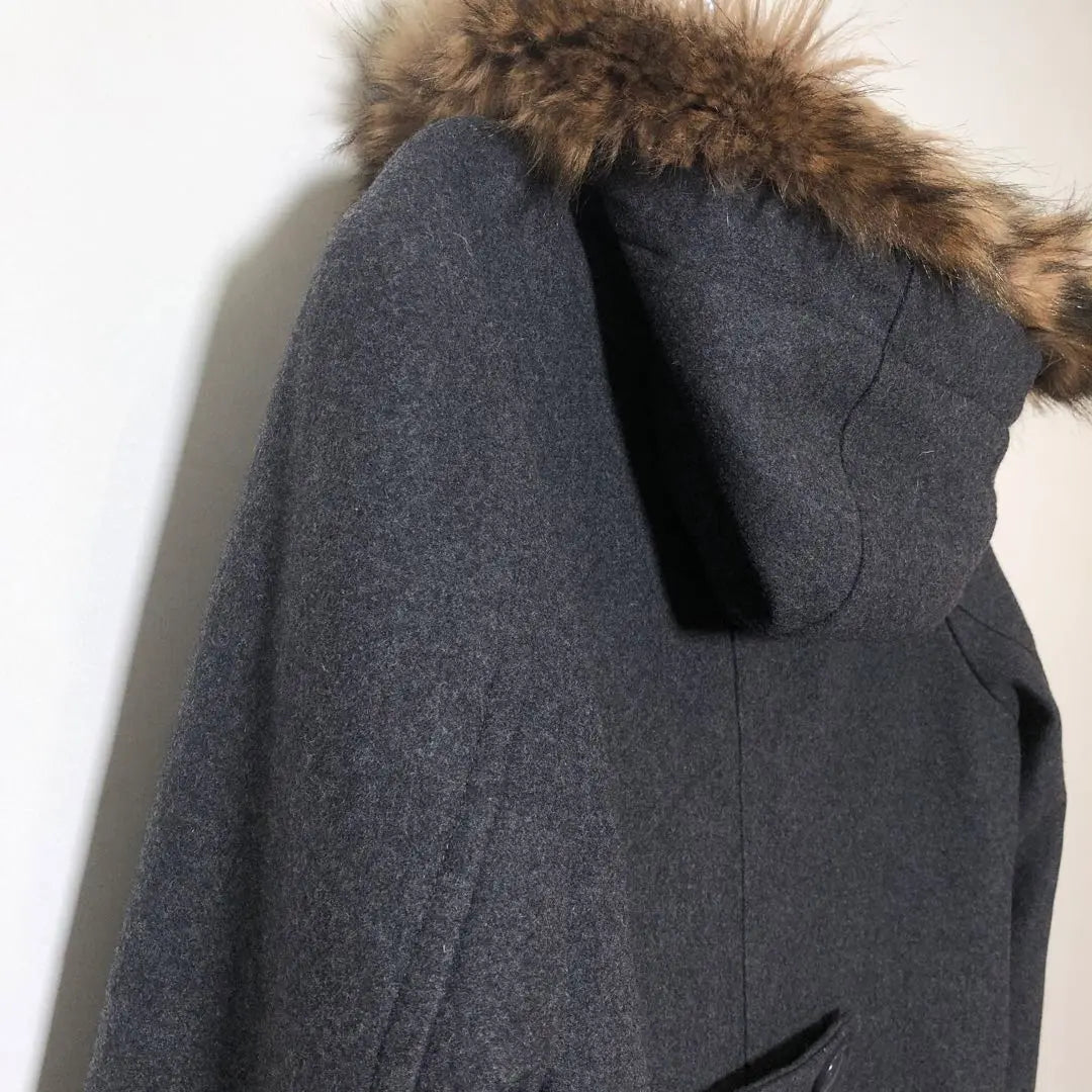 [Good condition] a.v.v hooded wool coat, dark gray, size L