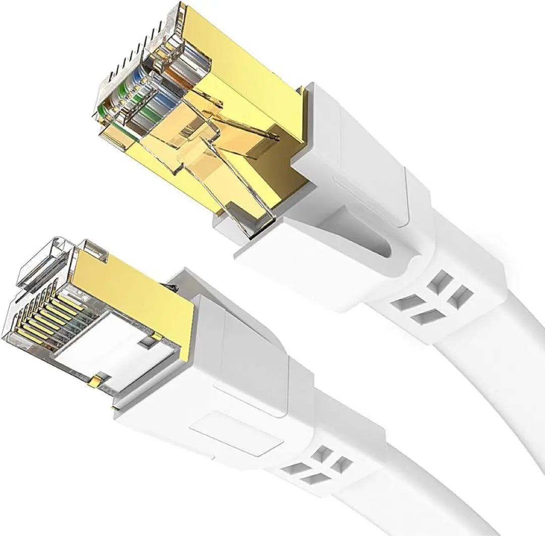 Cable LAN Cat 8 de 3 m, cable con cable estándar, cable LAN blanco