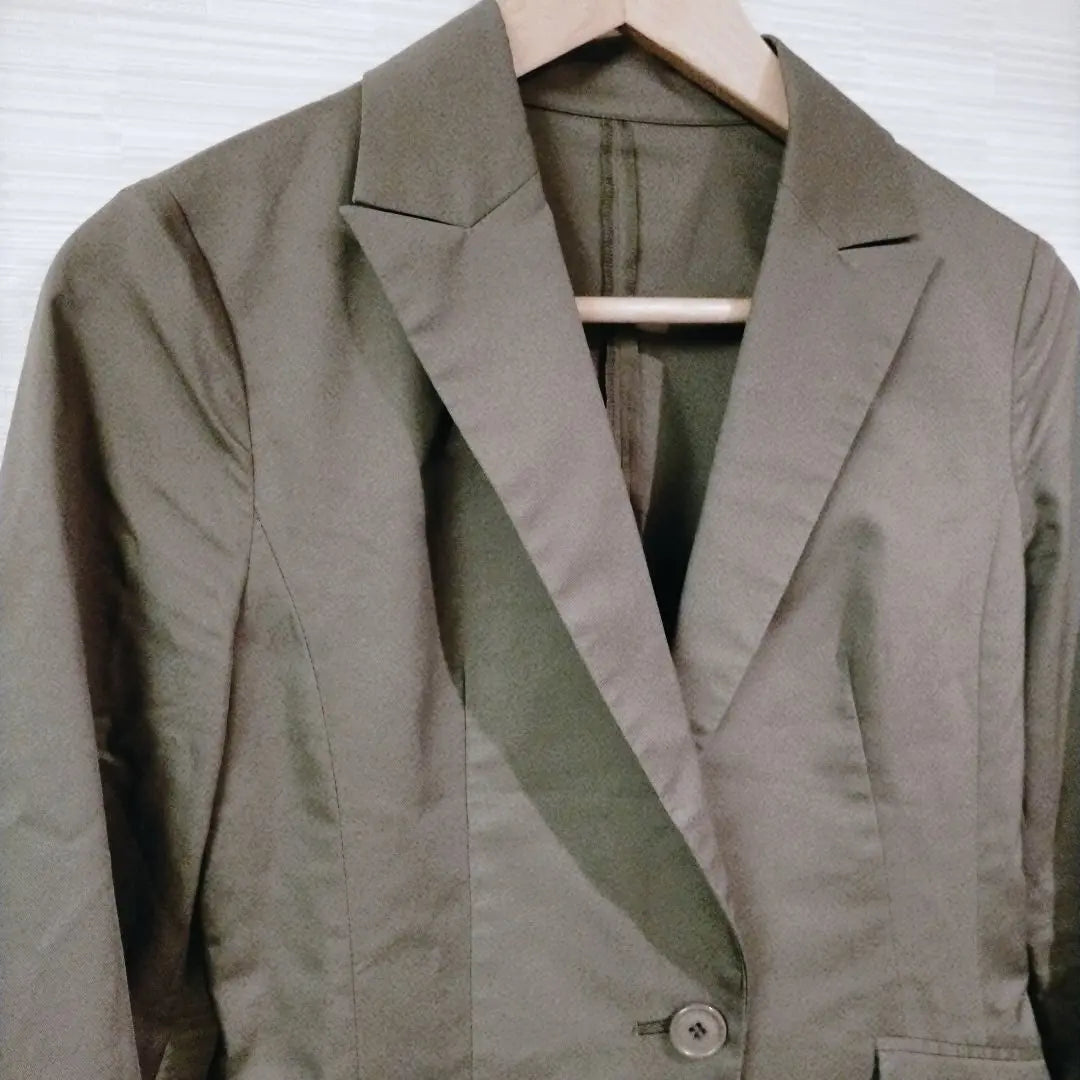 Indivi Tailored Jacket, Unlined, M equivalent, Olive color 243-32 | インディヴィ テーラードジャケット 裏地無し M相当 オリーブ色 243-32