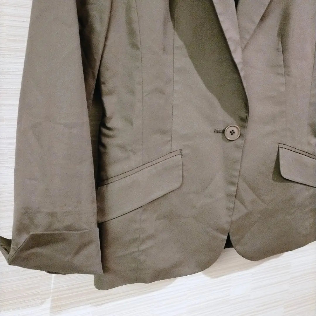 Indivi Tailored Jacket, Unlined, M equivalent, Olive color 243-32 | インディヴィ テーラードジャケット 裏地無し M相当 オリーブ色 243-32