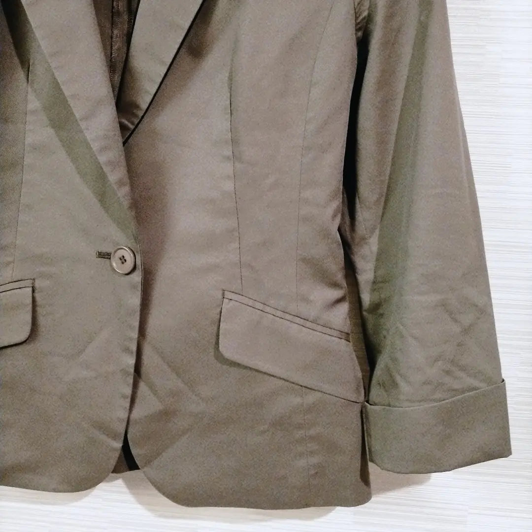 Chaqueta a medida Indivi, sin forro, equivalente a M, color oliva 243-32 | インディヴィ テーラードジャケット 裏地無し M相当 オリーブ色 243-32