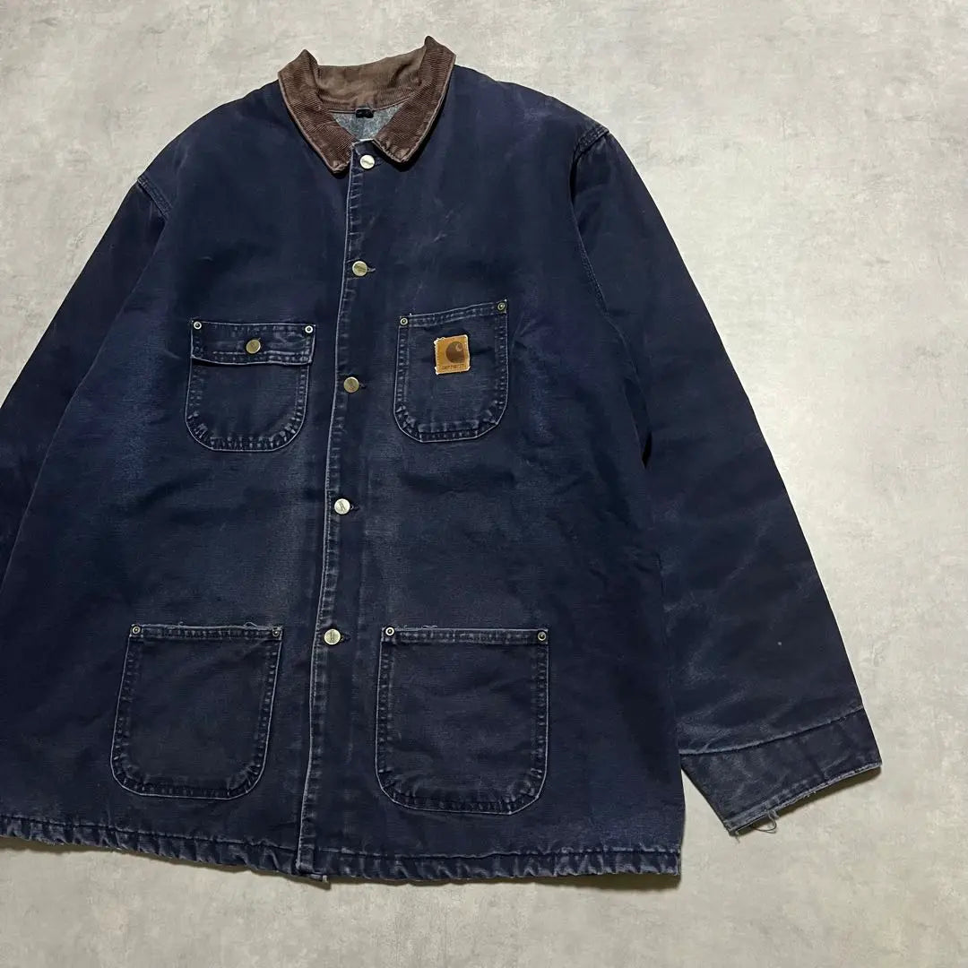 Nomura Kunichi Carhartt Michigan Chore Coat Navy Band Made in USA 2XL