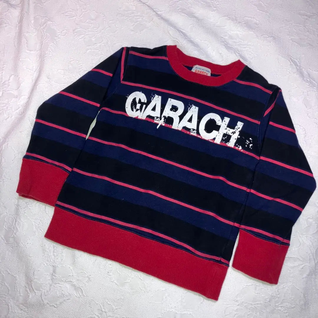 GARACH Stripe Trainer 110 Children's clothing back brushed long sleeves | GARACH ストライプ トレーナー　110　子供服　裏起毛　長袖