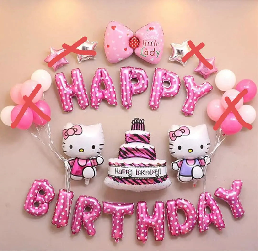 Set de globos de Hello Kitty para cumpleaños