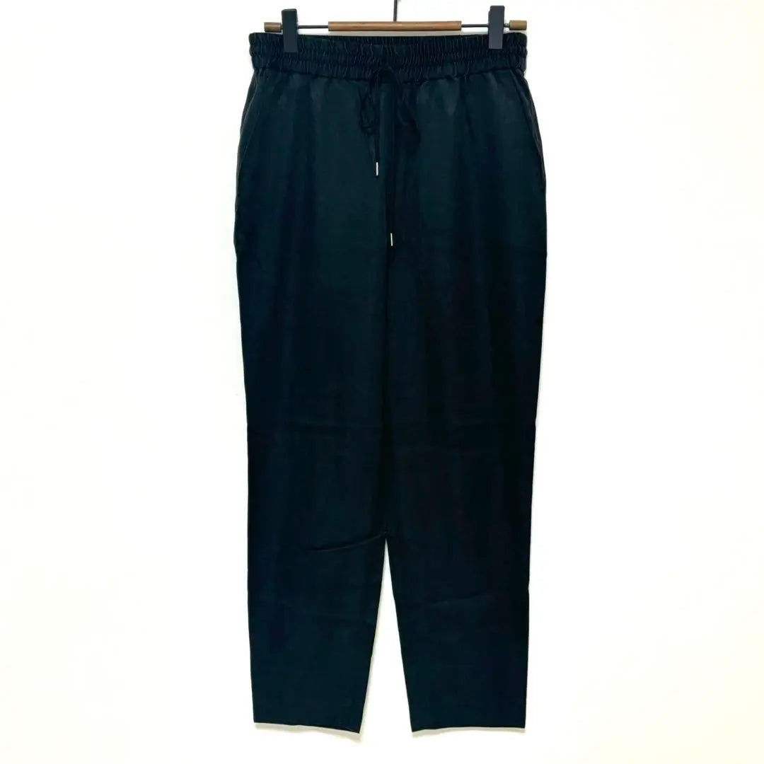 United Arrows◆Satin drawstring pants/tapered, full elastic waist, glossy