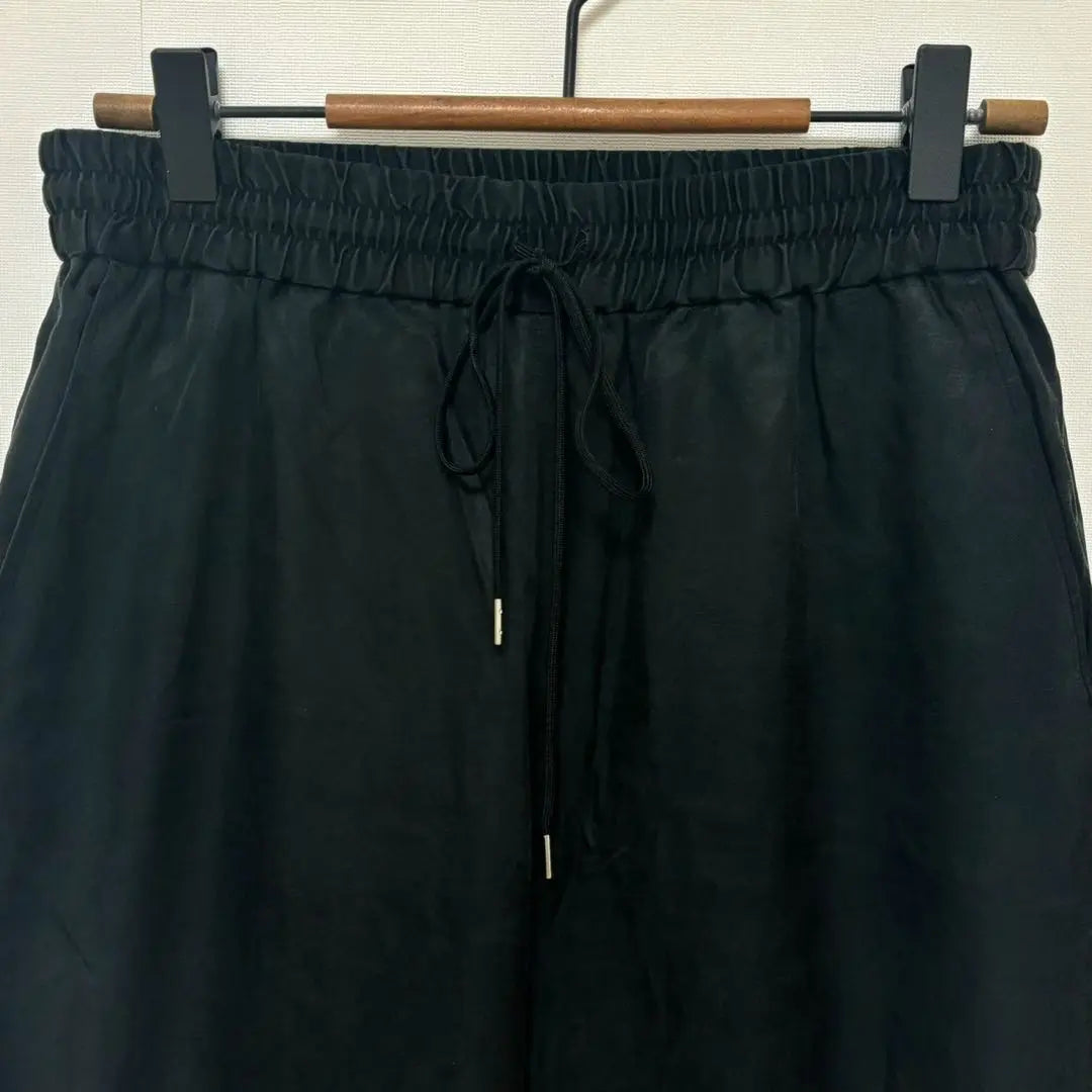 United Arrows◆Satin drawstring pants/tapered, full elastic waist, glossy