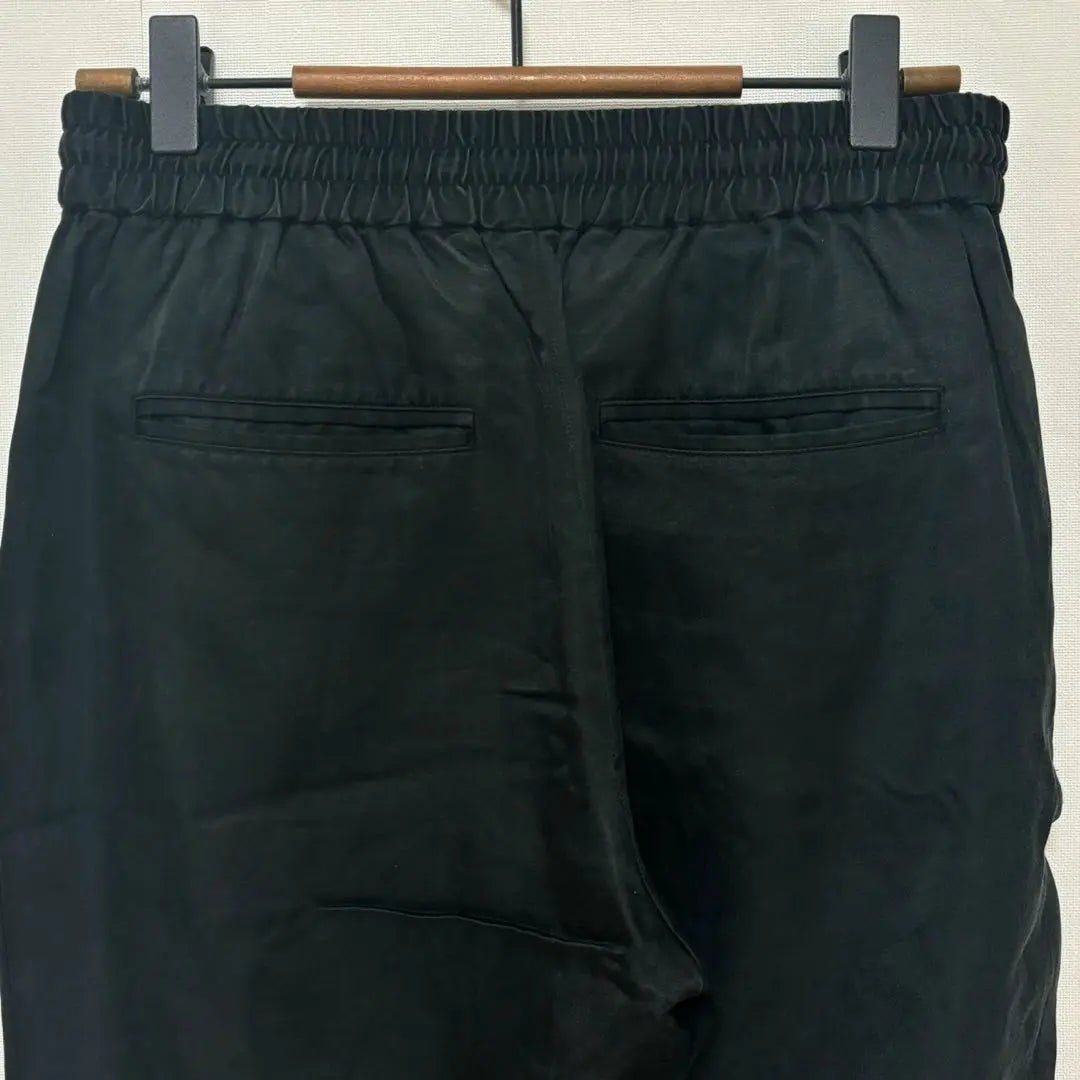 United Arrows◆Satin drawstring pants/tapered, full elastic waist, glossy