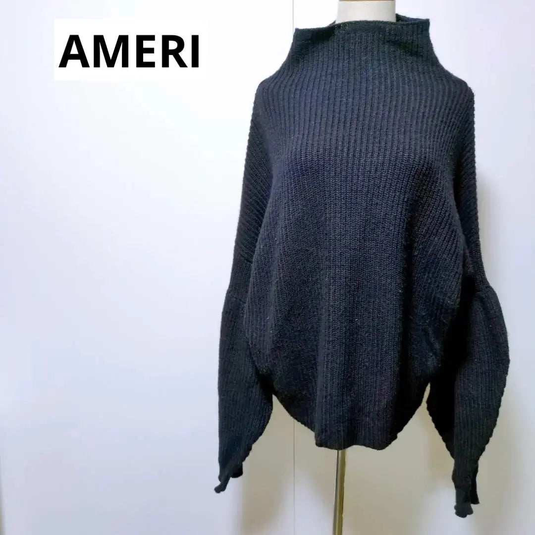 Hermoso estado ♡ AMERI suéter de punto de manga larga traje de adulto grande para mujer liso | 美品♡ AMERI ニット セーター 長袖 大きめ 大人コーデ レディース 無地