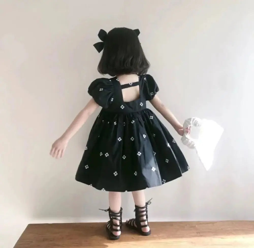 [Reabastecido] Ropa para niños, niñas, vestido coreano, estampado floral, 90