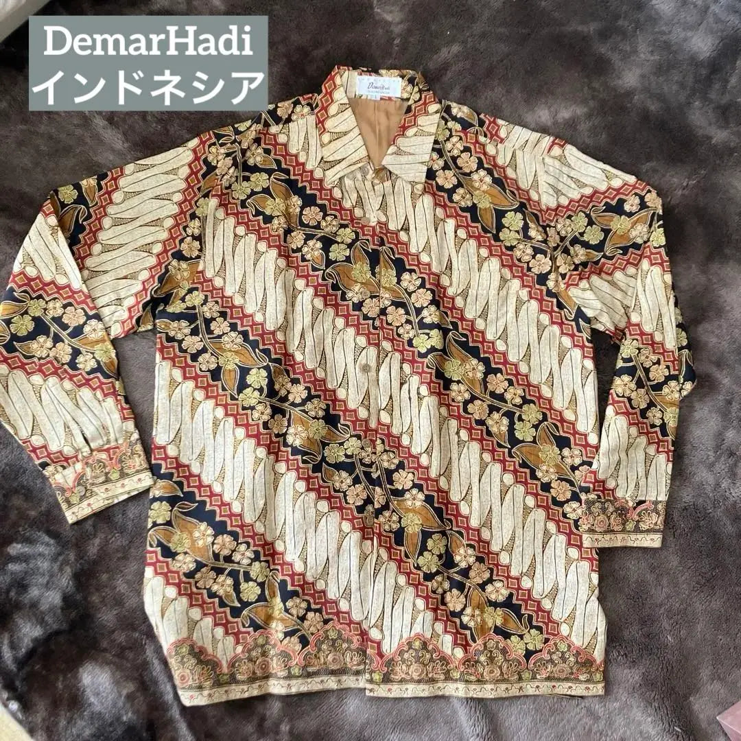 DemarHadi floral striped shirt size L