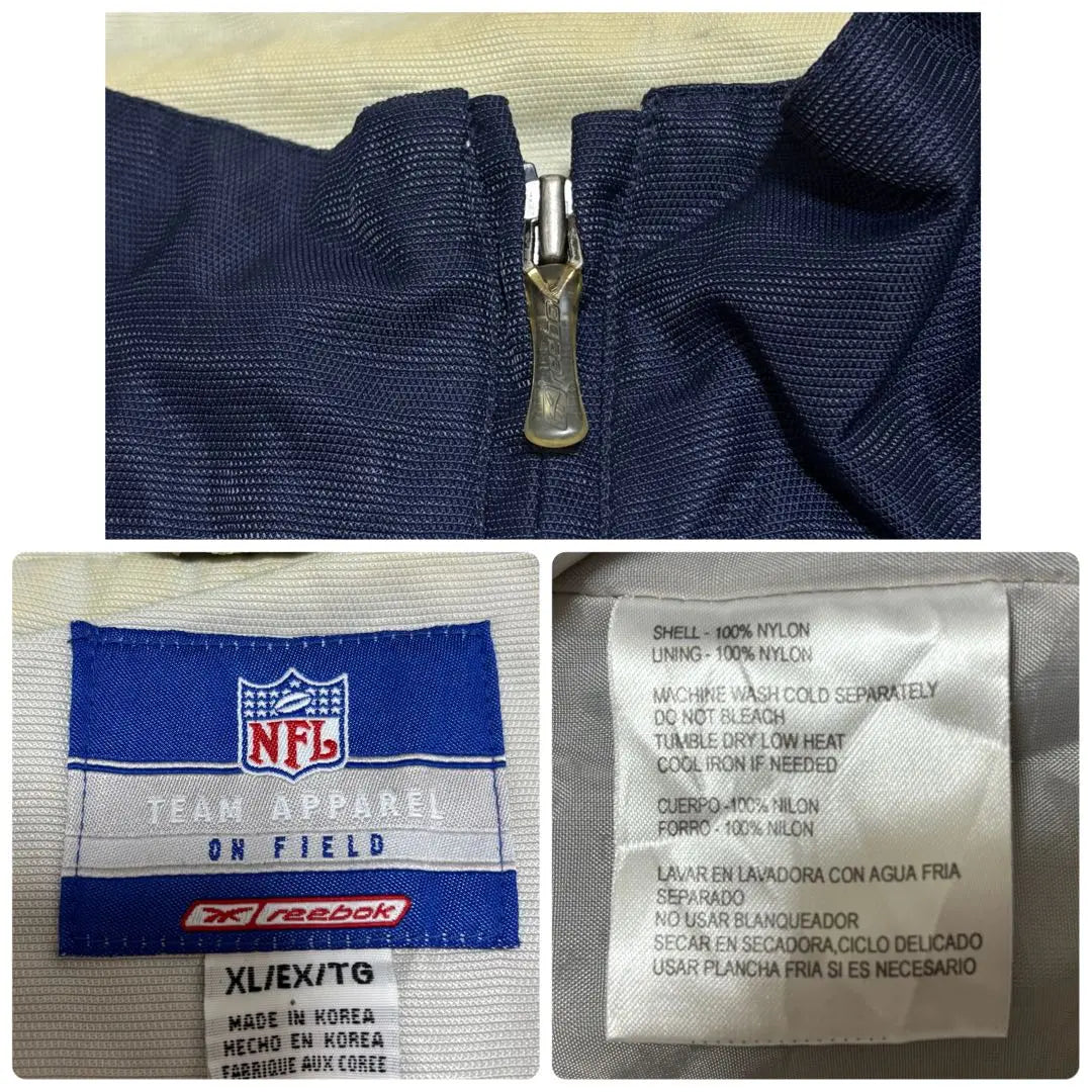 86] Reebok NFL patch embroidery logo full zip Patriots nylon jacket