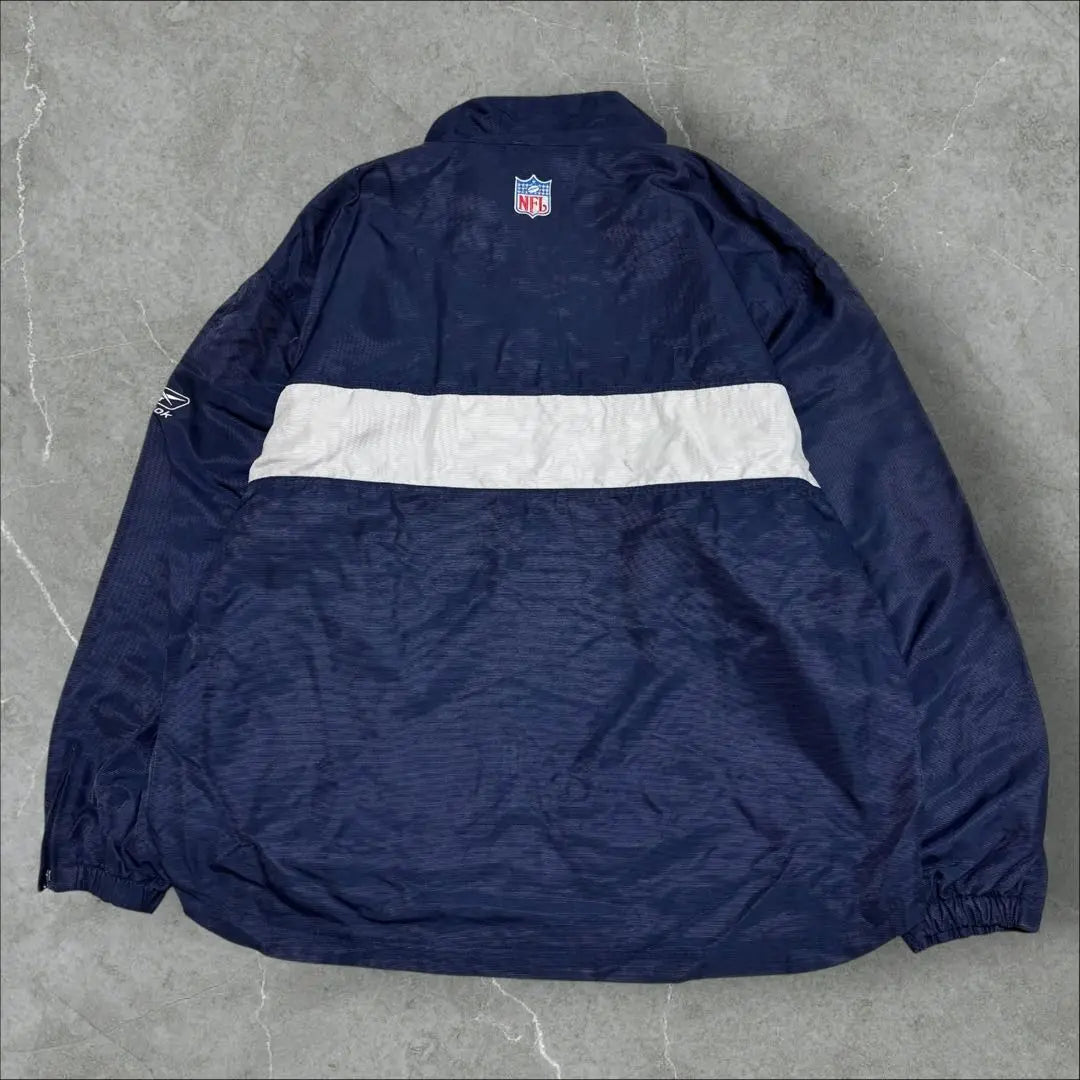 86] Reebok NFL patch embroidery logo full zip Patriots nylon jacket