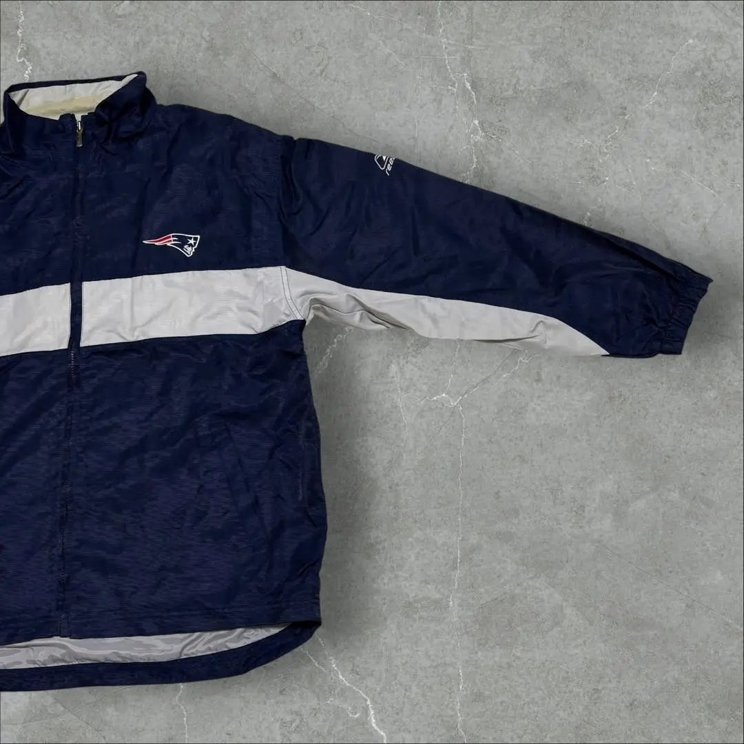 86] Reebok NFL patch embroidery logo full zip Patriots nylon jacket