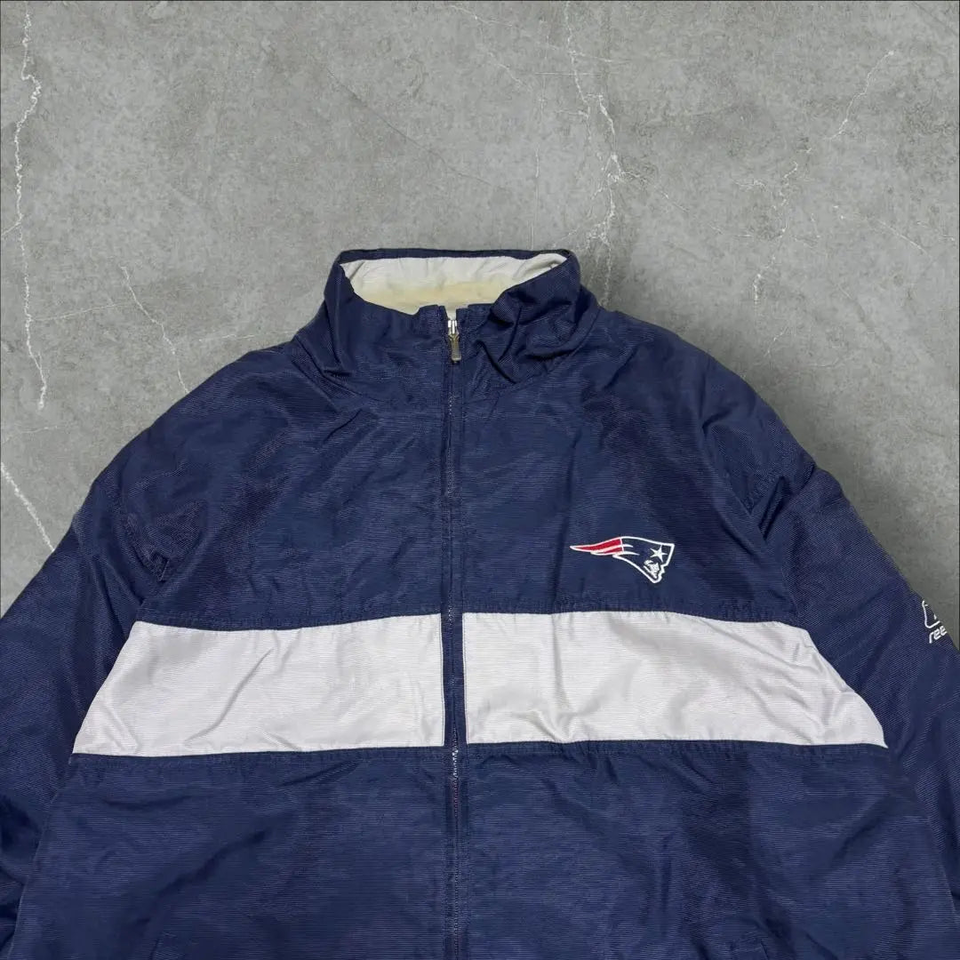 86] Reebok NFL patch embroidery logo full zip Patriots nylon jacket