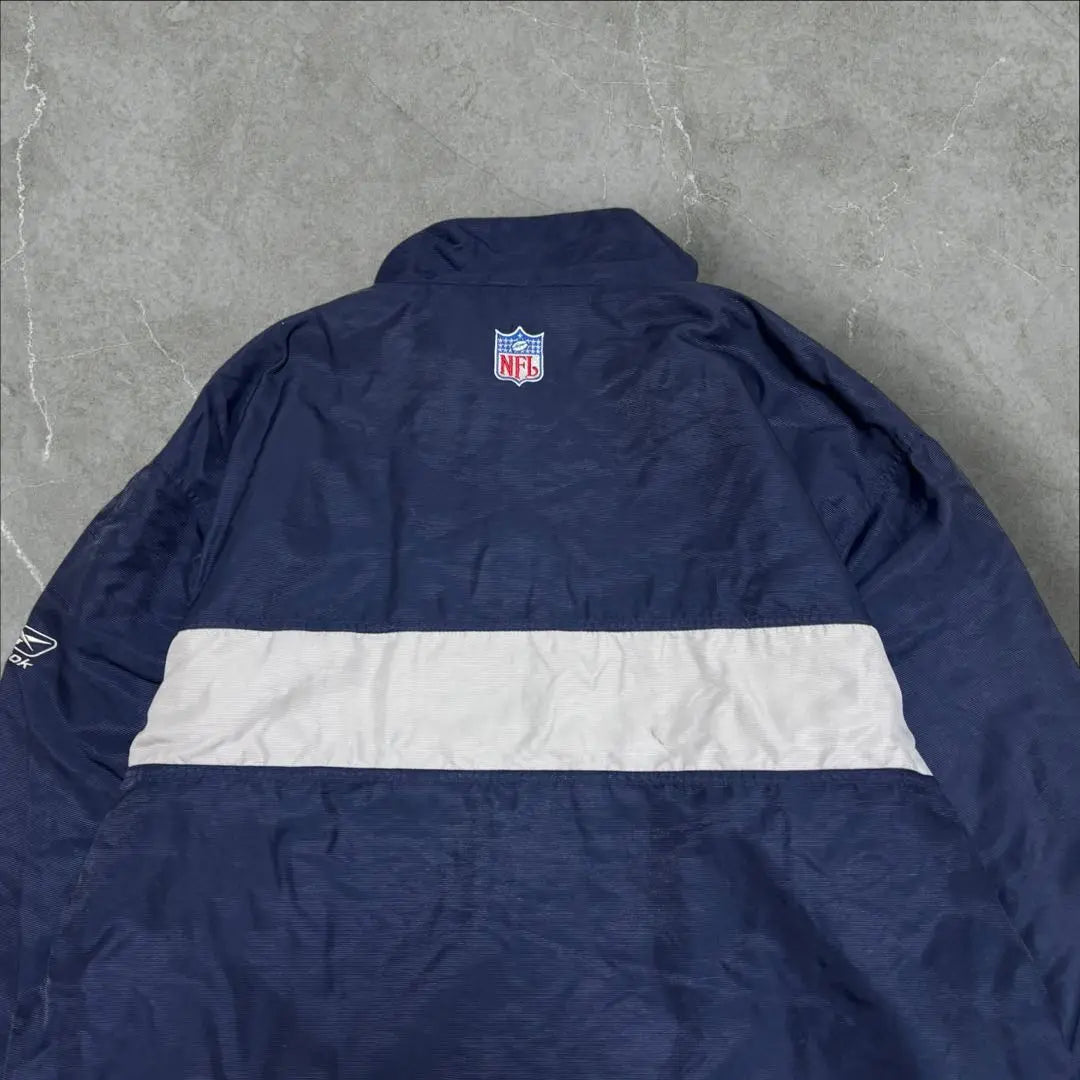 86] Reebok NFL patch embroidery logo full zip Patriots nylon jacket