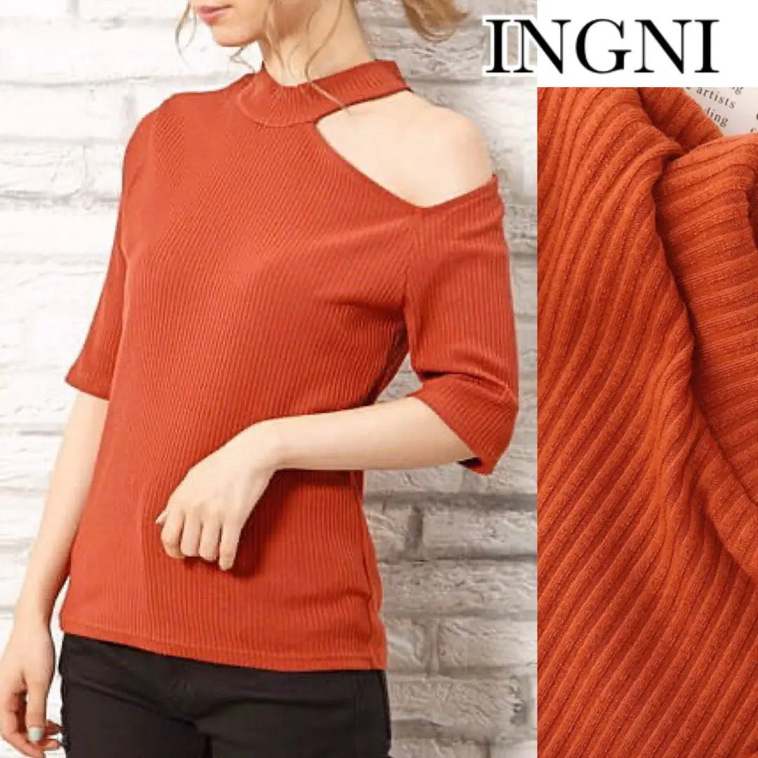 Ing Shoulder Cut Ribbed Top