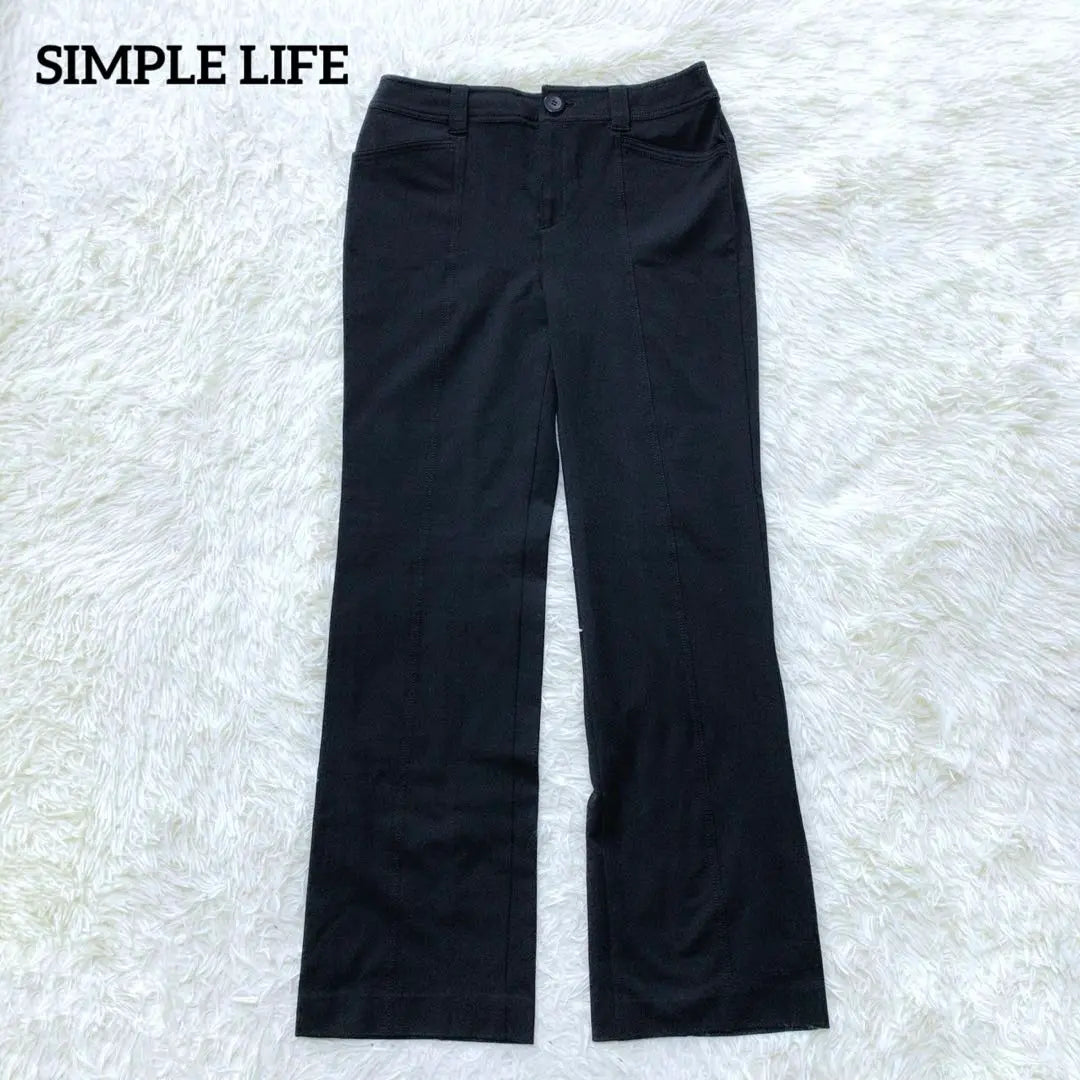 [Simple Life] Straight Pants (L) Slacks Flare Pants Washable Black