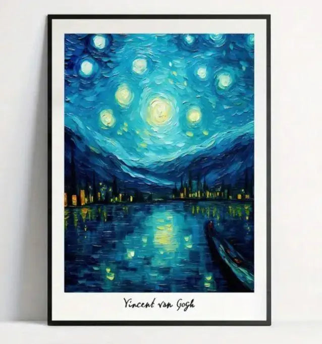 Van Gogh Starry Night Abstract Painting Canvas Art Unframed 30x42cm