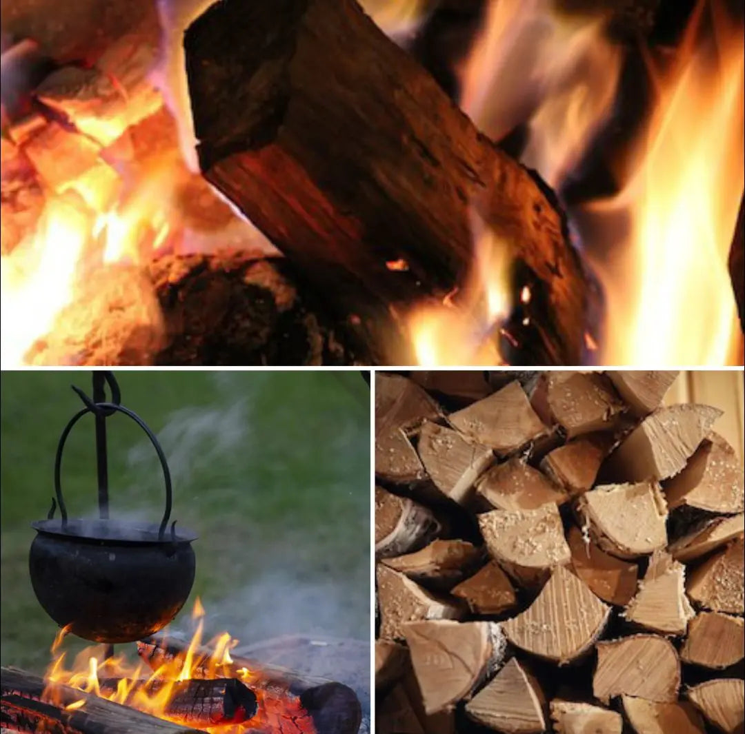 ♢ Camping support sale: 25kg of oak dried firewood, available with fire service