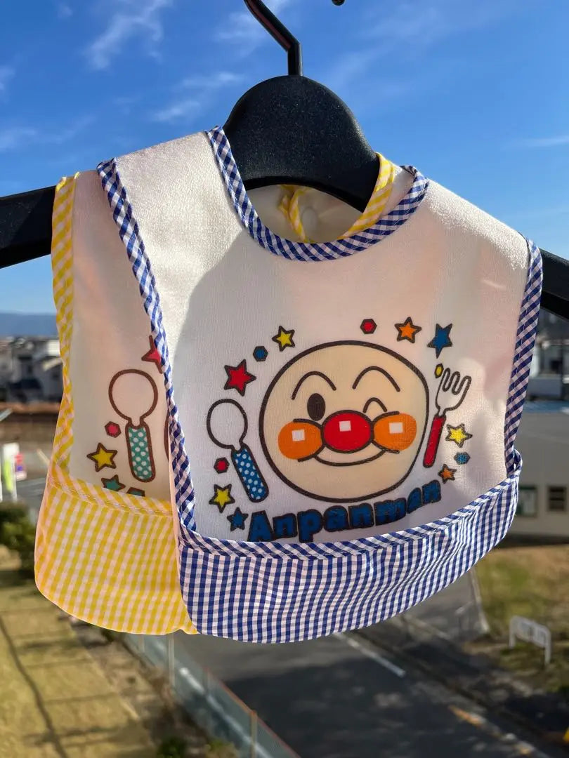 Nuevo conjunto de 8 piezas de delantal de comida con patrón Anpanman, delantal impermeable para bebés y niños para guardería