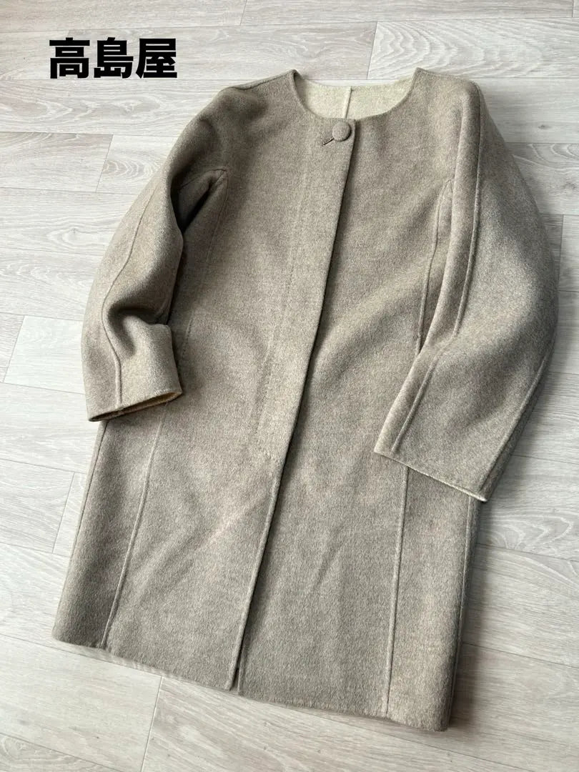 Takashimaya cashmere 100% No -color coat 36 | 高島屋 カシミヤ100% ノーカラーコート 36