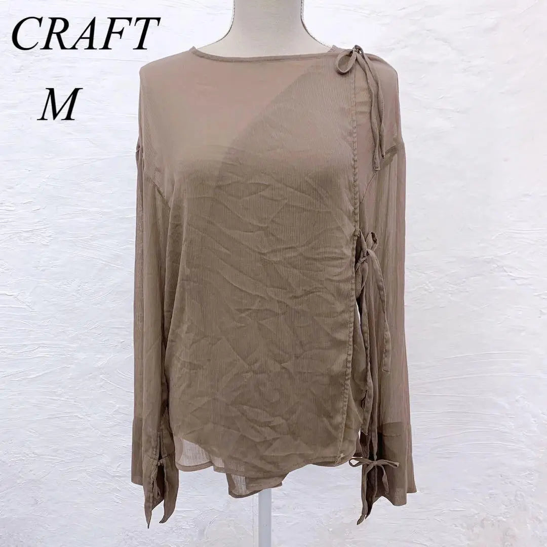 e3456 [Craft] Mocha Brown Sheer Cut and Sew Size M Transparent