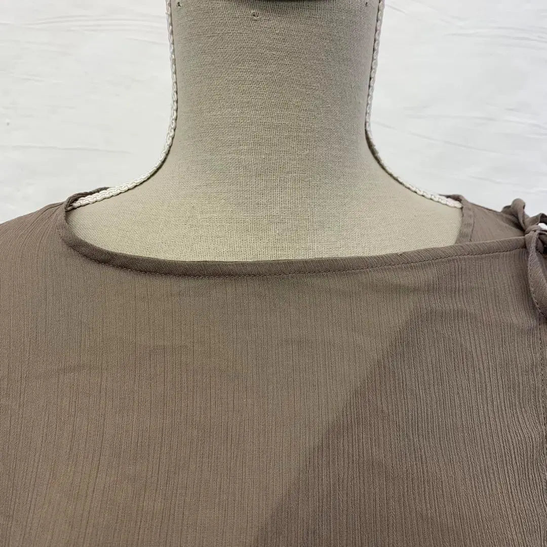 e3456 [Craft] Mocha Brown Sheer Cut and Sew Size M Transparent