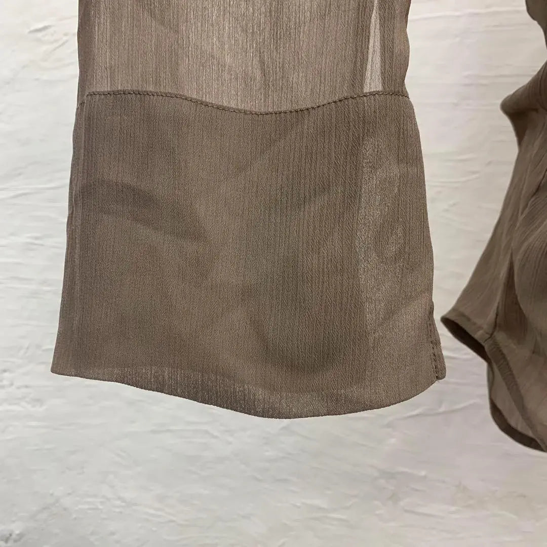 e3456 [Craft] Mocha Brown Sheer Cut and Sew Size M Transparent