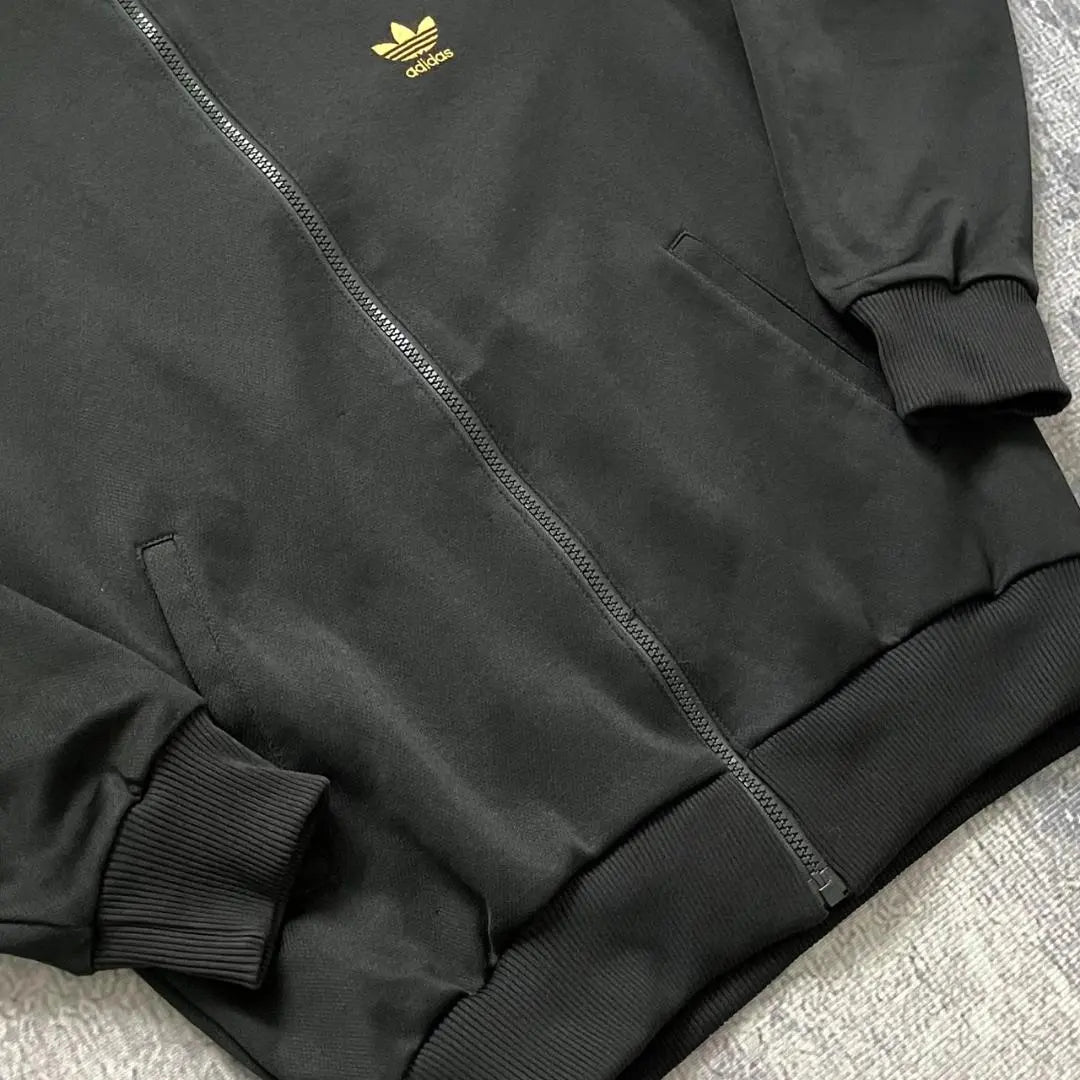 [70S] Adidas track jacket embroidered logo made in West Germany Descente black L