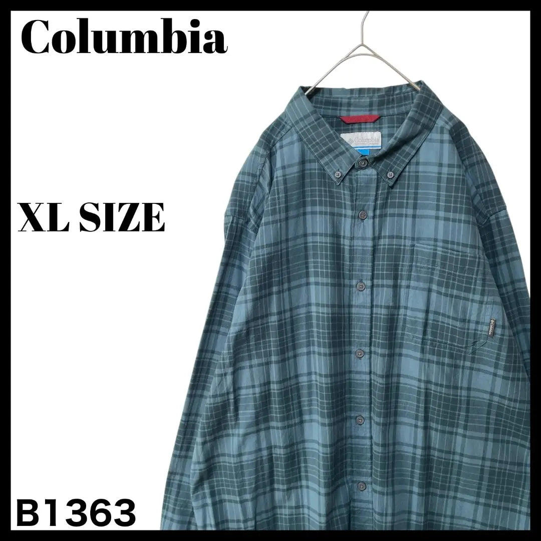 Columbia Checkered Long Sleeve Shirt BD Shirt Gray XL