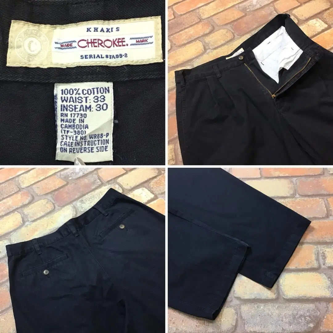 ★USA vintage clothing★Good and genuine★CHEROKEE black pants CP1-544