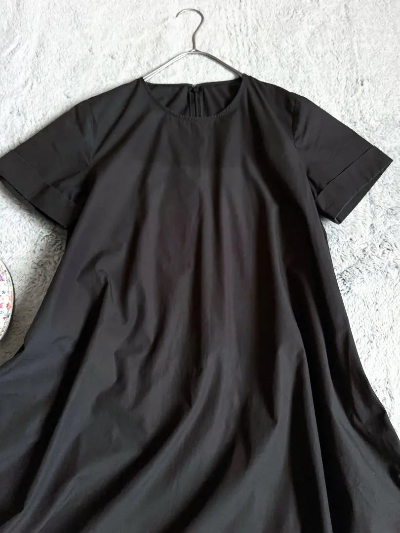 [Journal Standard] Vestido largo acampanado holgado 100% algodón negro | 【ジャーナルスタンダード】コットン100% ゆったりAラインロングワンピース 黒