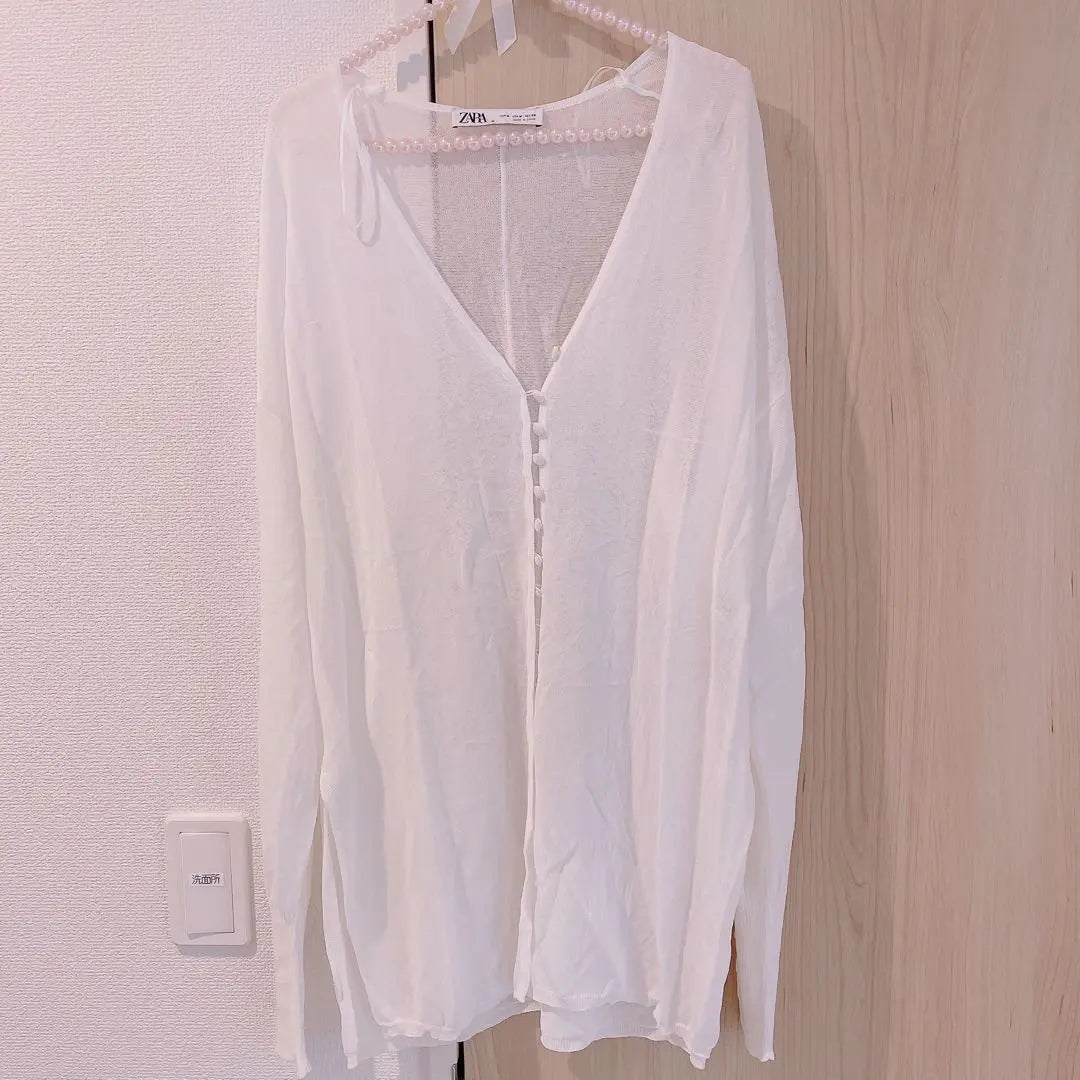 [Good condition] ZARA White Lace Haori Long Sleeve