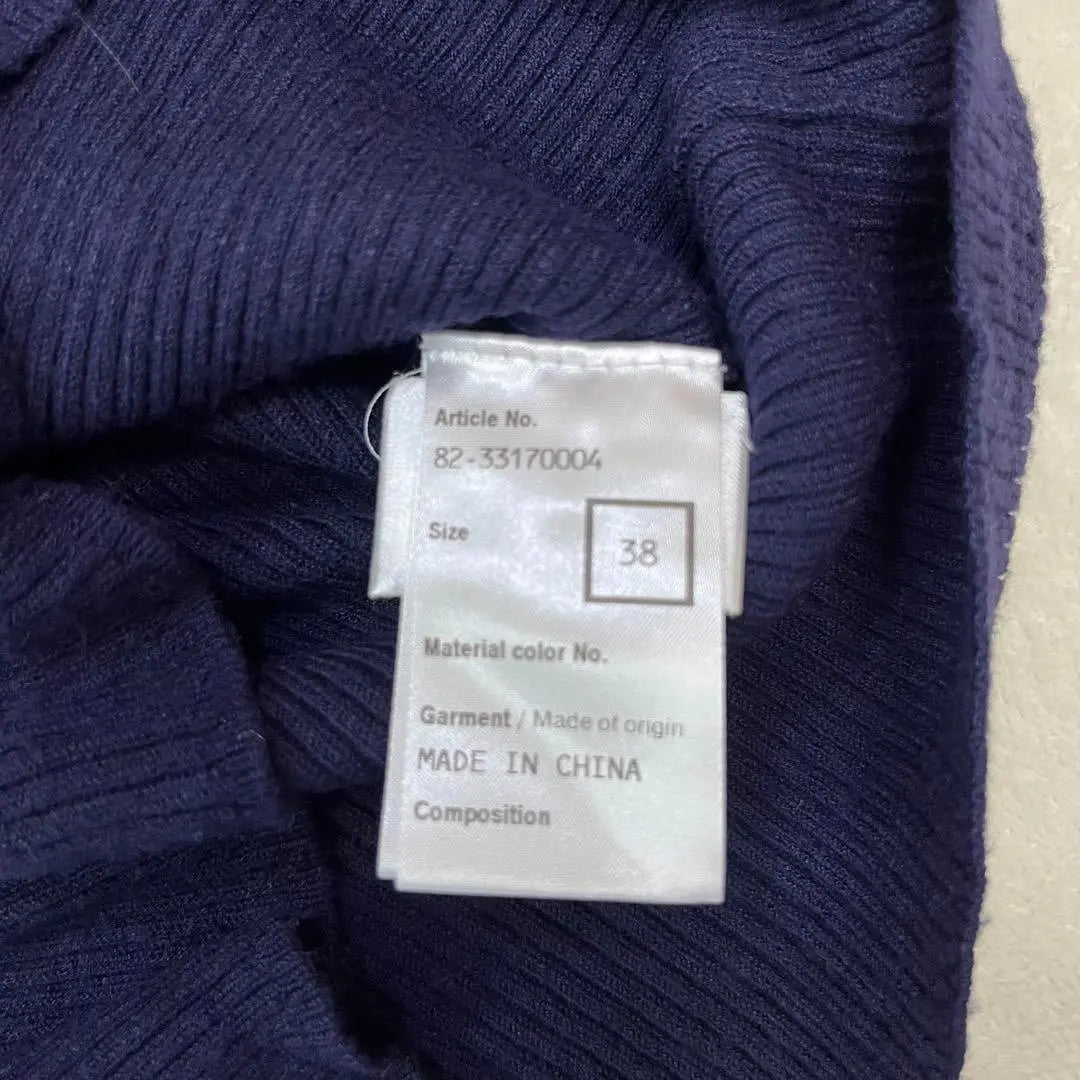 474 Rusouque Rib Knit Puff Sleeve Navy Beautiful Pretty Older Sister