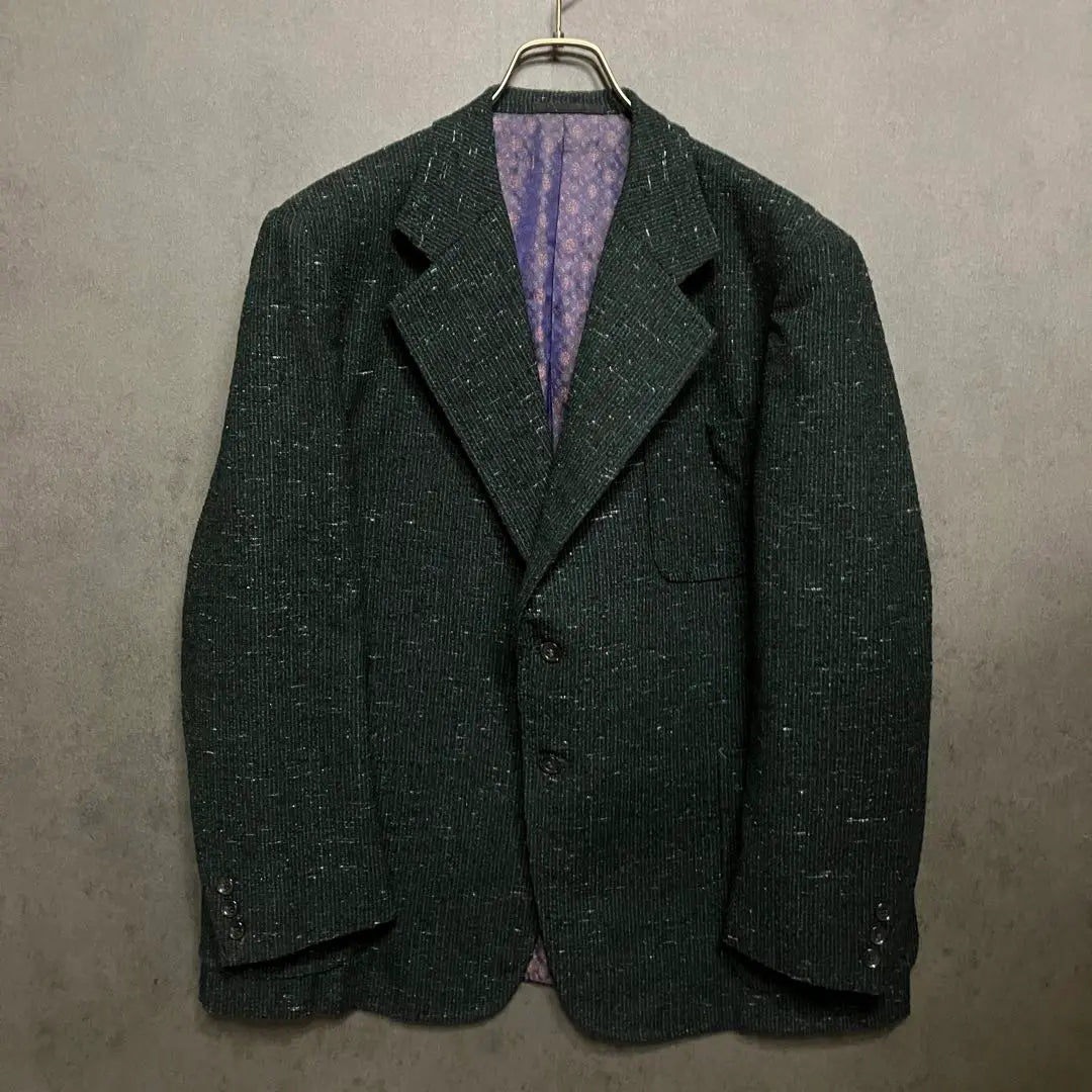 [Unused grade] Tailored jacket, unusual fabric, lining, green, L