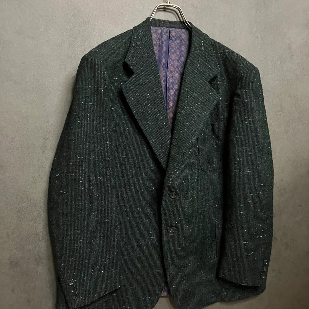 [Unused grade] Tailored jacket, unusual fabric, lining, green, L