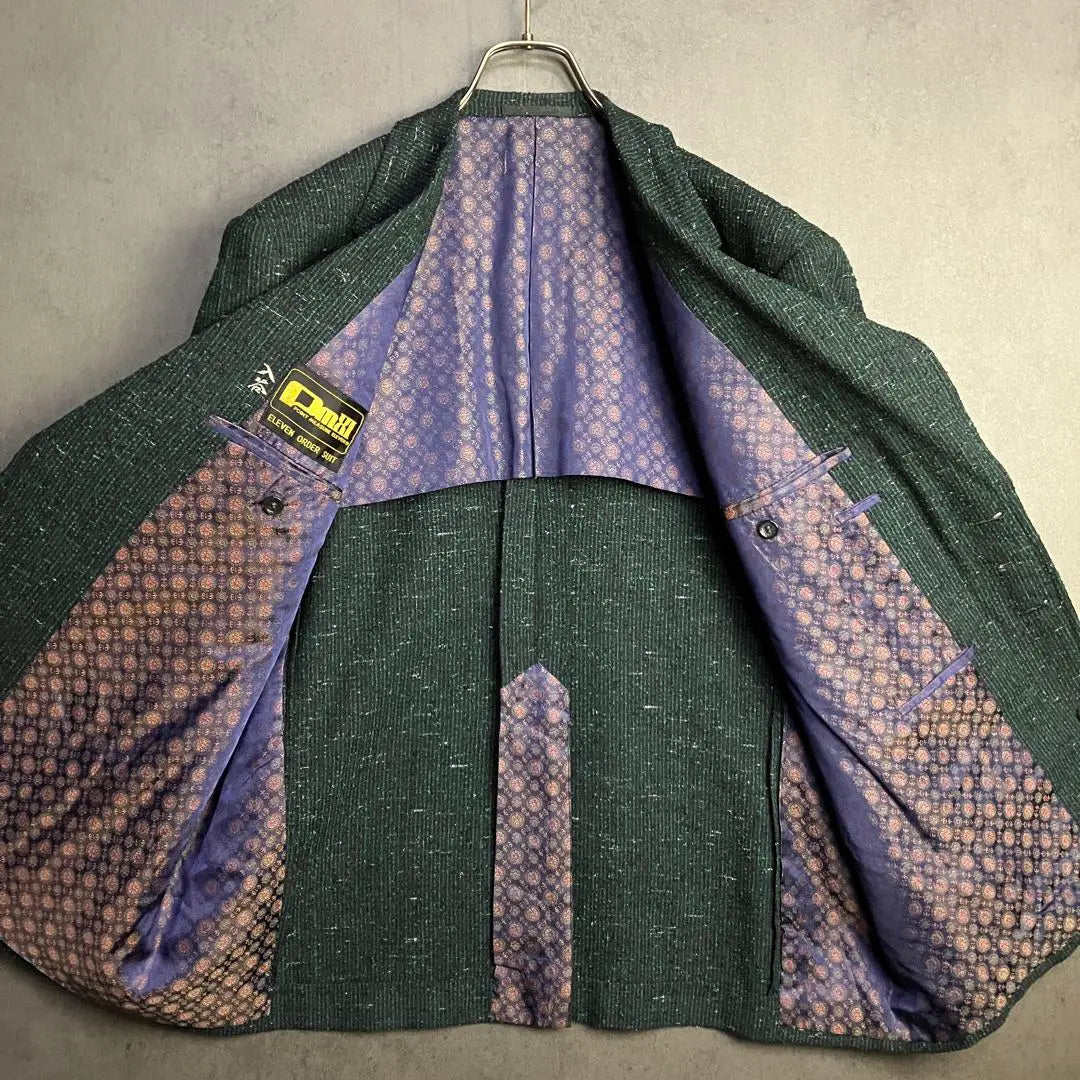 [Unused grade] Tailored jacket, unusual fabric, lining, green, L