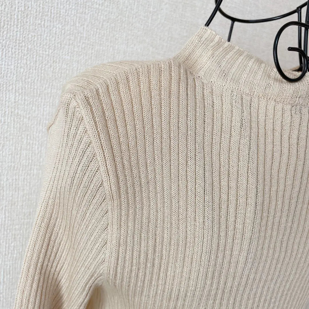 ♡ Vintage ♡ Long sleeve rib knit sweater mock neck made in Japan Showa retro | ♡ヴィンテージ♡ 長袖リブニット　セーター　モックネック　日本製　昭和レトロ