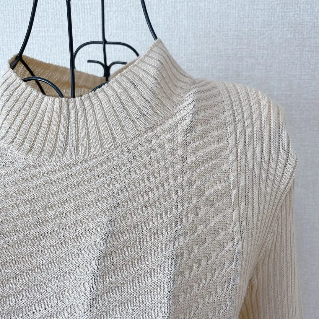 ♡ Vintage ♡ Long sleeve rib knit sweater mock neck made in Japan Showa retro | ♡ヴィンテージ♡ 長袖リブニット　セーター　モックネック　日本製　昭和レトロ